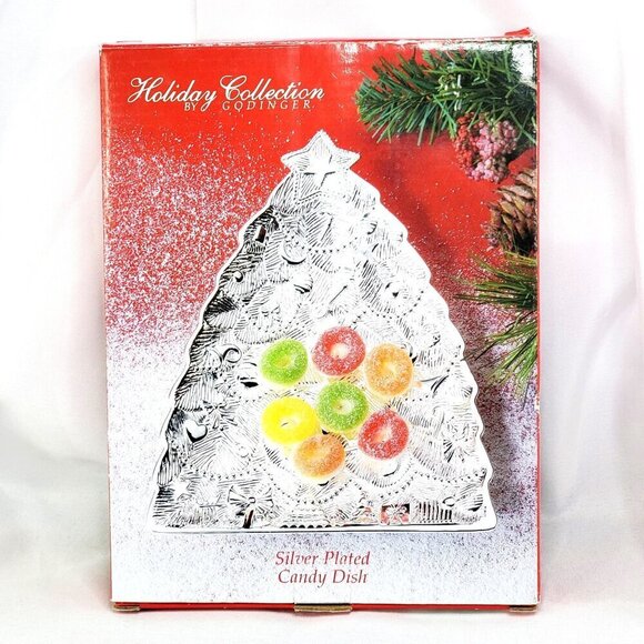 Godinger Other - VTG Godinger Silver Plated Candy/ Nut Dish Christmas Tree Holiday Collection